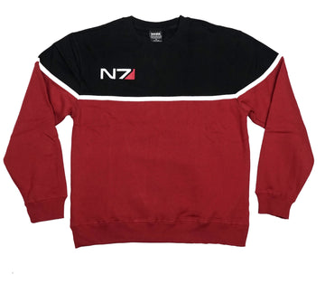 MAss Effect MEns Crewnecksweatshirt - N7 Logo Red Black Design