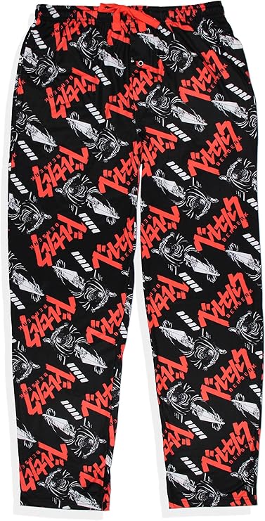 Bioworld Berserk Anime Adult Guts All Over Print Pajama Sleep Lounge Pants For Men and Women