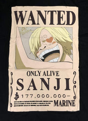 One Piece MensT-Shirt - Officially Licensed Sanji Bounty Wanted Poster - Inmyparentsbasement.com