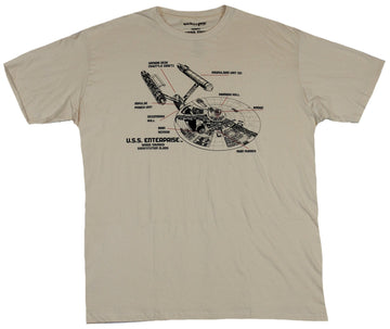 Star Trek Mens T-Shirt - Blown out Cutaway Schematics of The USS Enterprise