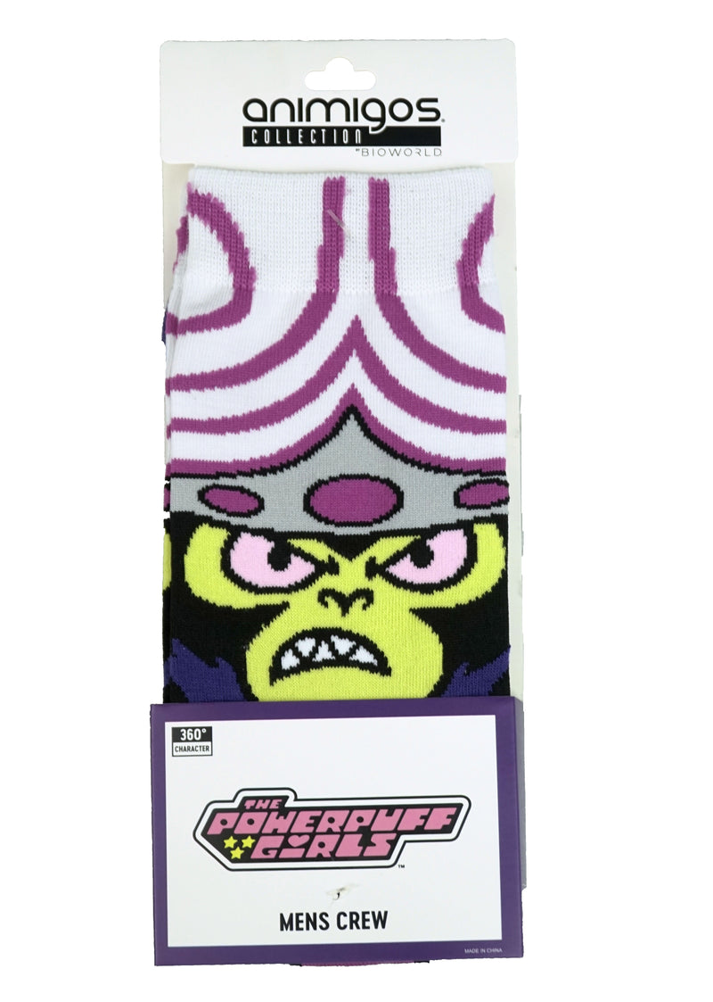 Powerpuff Girls Mens Crew Socks Mojo jojo Full Body Image
