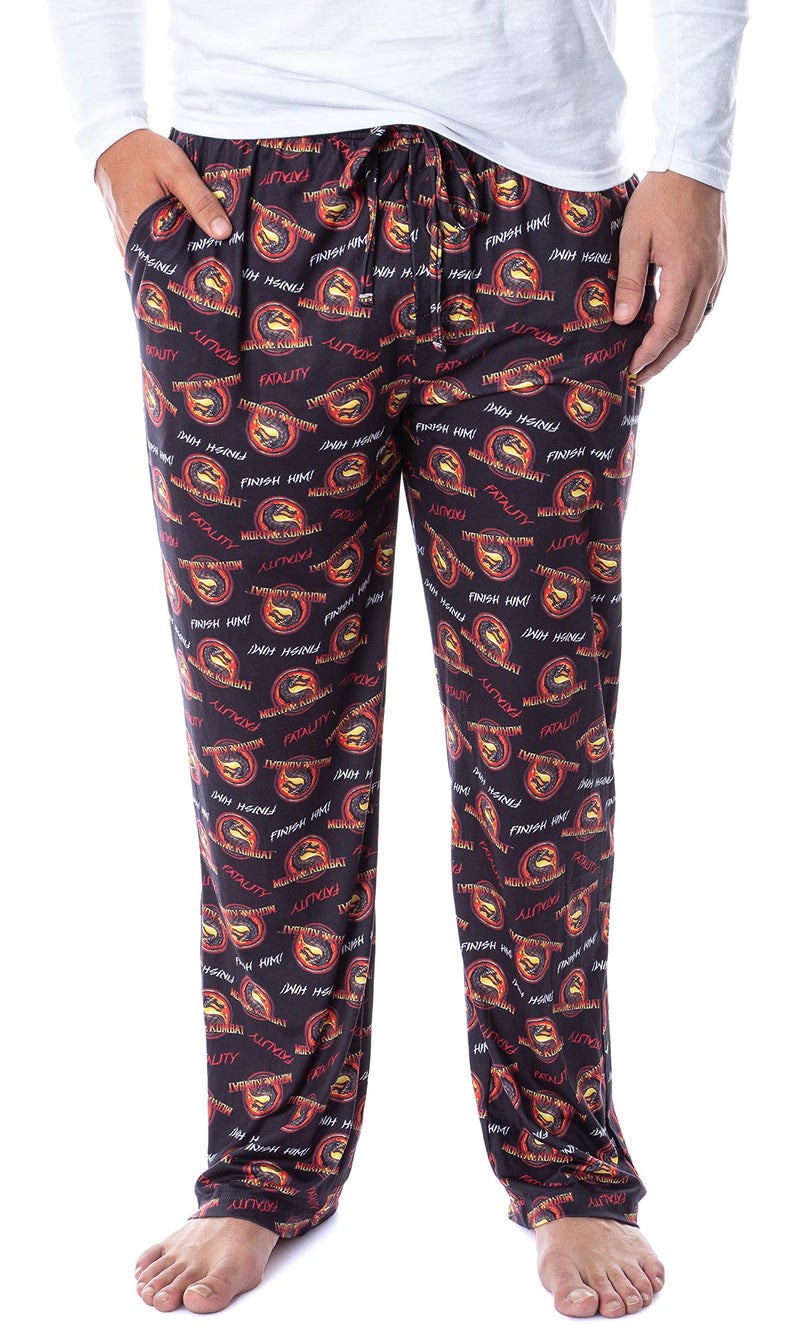 INTIMO Mortal Kombat Mens' Dragon Finish Him Fatality Sleep Pajama Pants