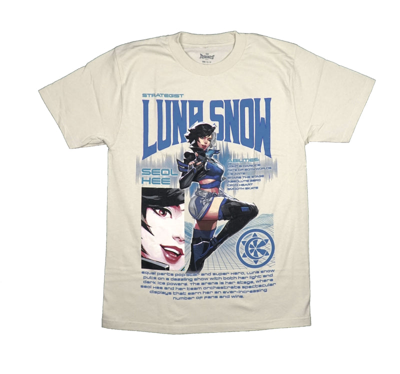 Marvel Rivals Mens T-Shirt - Luna Snow Abilities Description Above Traits