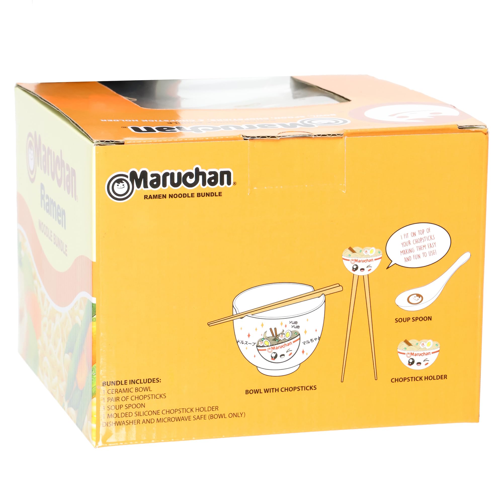 Seven Times Six Maruchan Ramen Noodle Kawaii Bundle Bowl Spoon Chopsticks & Chopstick Holder Set