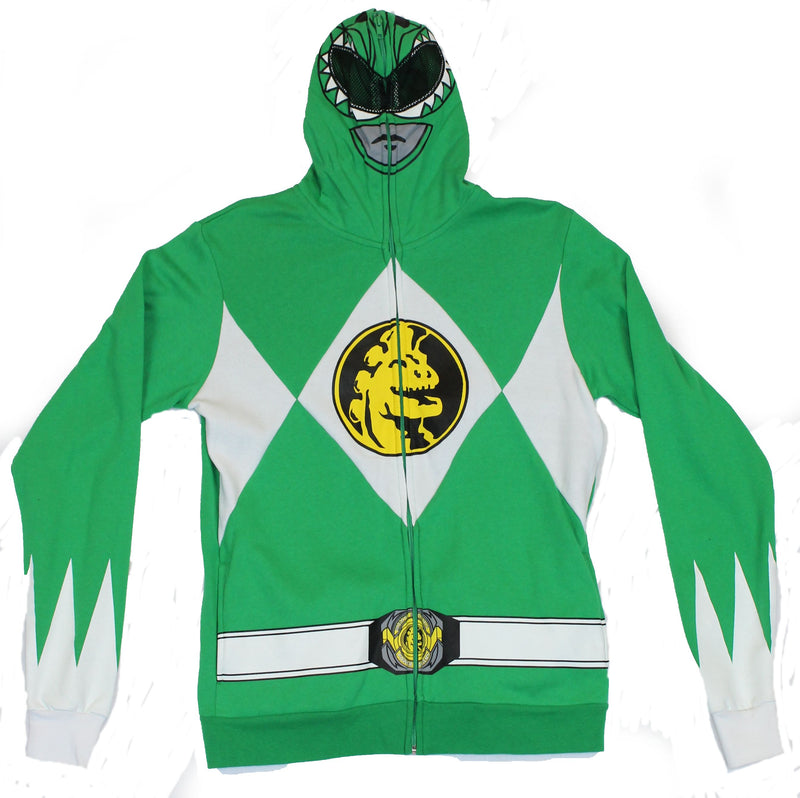 Mighty Morphin Power Rangers Mens Hoodie Sweatshirt - Green Ranger Full Costume
