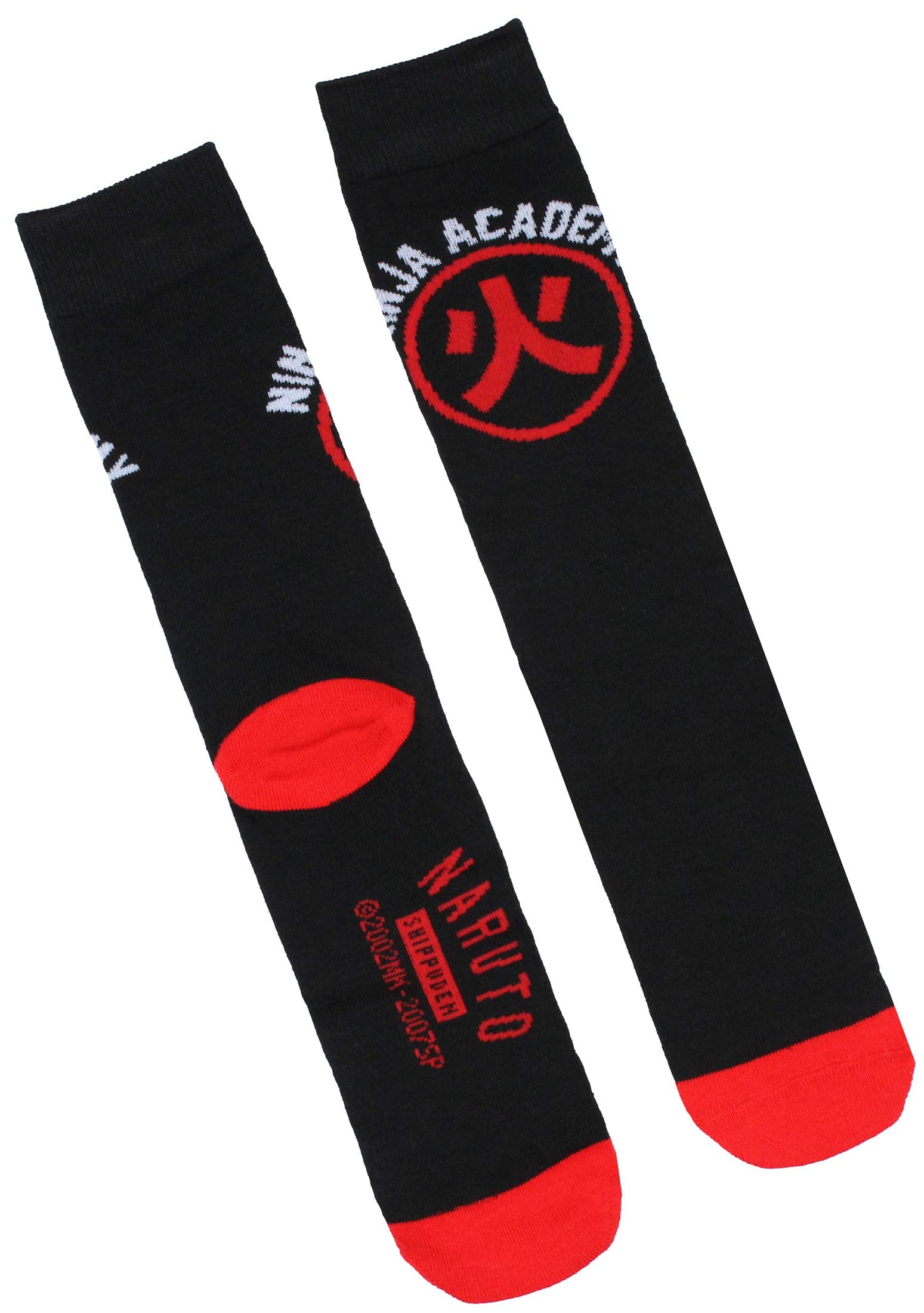 Bioworld Naruto Shippuden Collection Men's Ichiraku Ramen Ninja Academy 3 Pair Mid-Calf Crew Socks