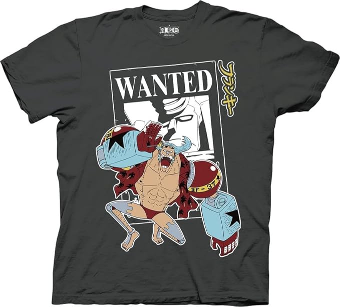 One Piece Mens T-Shirt - Wanted Franky Colorful Scream Image - Inmyparentsbasement.com
