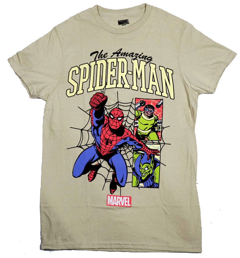 Spider-man Mens T-Shirt - Flys By Doctor Octopus & Goblin Panels