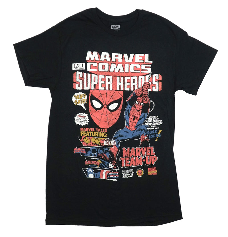 Marvel Comics Superheroes Mens T-Shirt - Heroes Spider-Man Team-Up