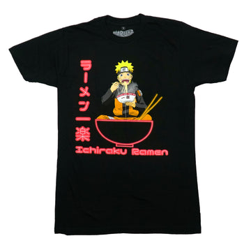 Naruto Shippuden Mens T-Shirt - Eating Ramen Glowing Bowl