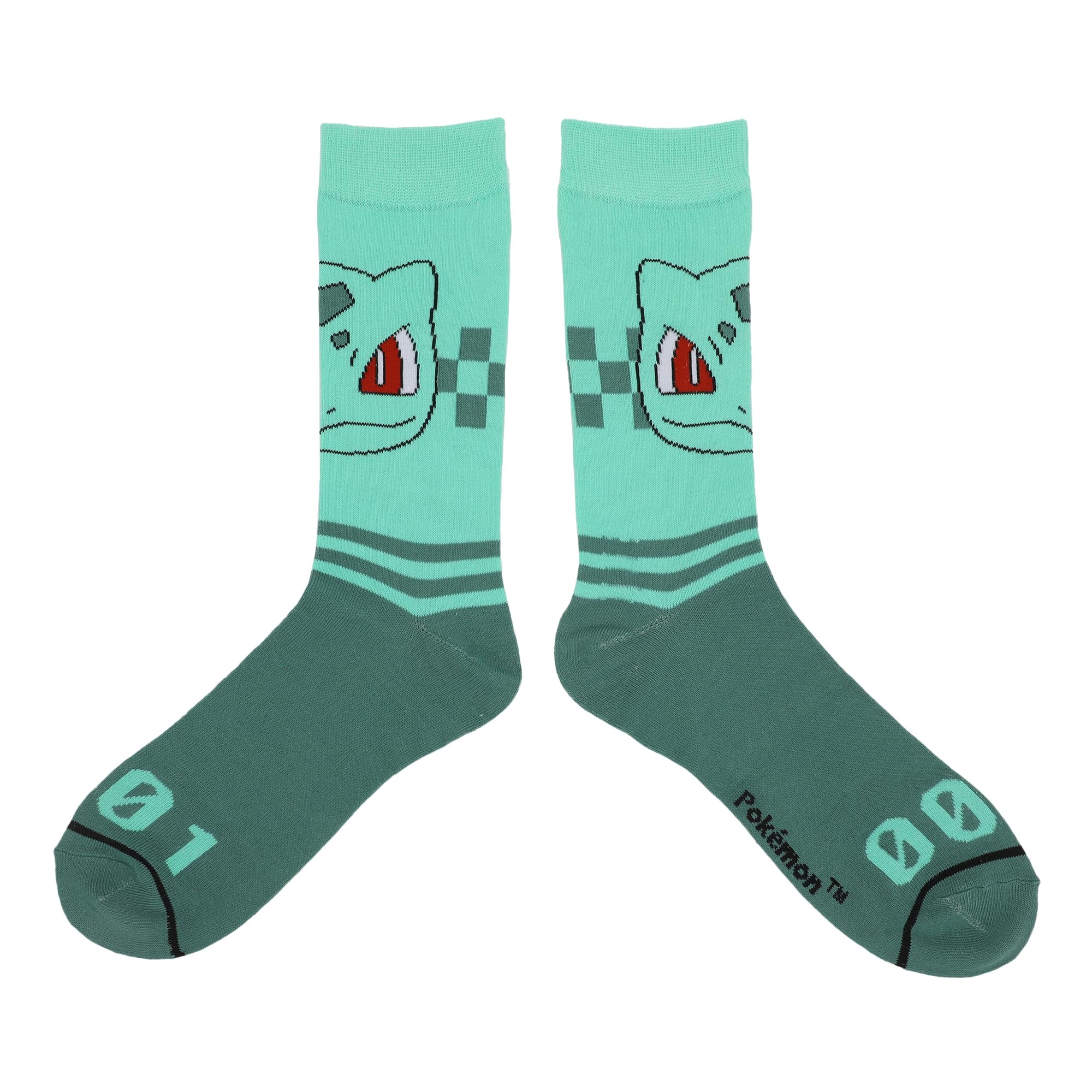 Pokemon Faces With Pokedex Numbers Men's 5-Pair Casual Crew Socks - Inmyparentsbasement.com