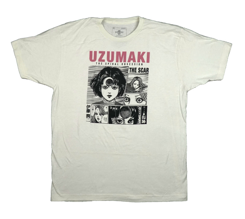 Uzumaki Junji Ito Mens T-Shirt - The Spiral Obsession Manga Panels Image
