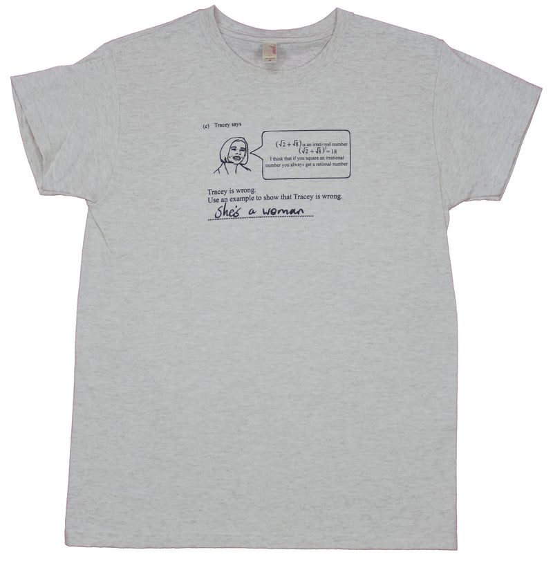 Math Girls Juniors T-Shirt  - Explain Why Tracy is Wrong - Inmyparentsbasement.com