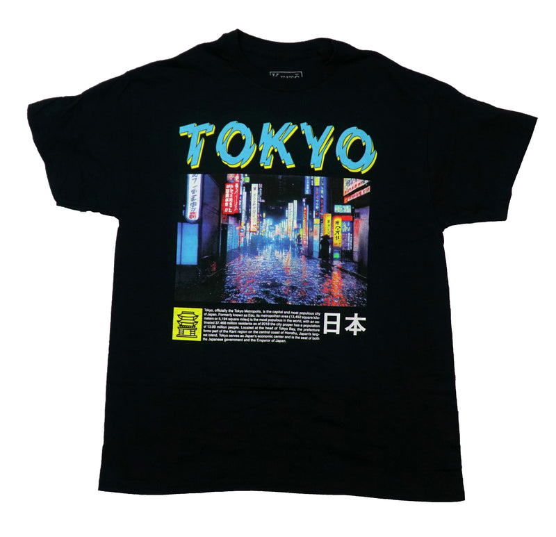 Keito Mens T-Shirt -Downtown Tokyo Below Name History Synopsis Below
