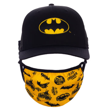 Batman DC Comics Symbol Face Mask Hat Combo Multicolored