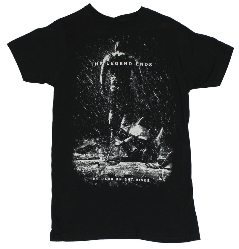 Batman  Mens T-Shirt - "The Legend Ends" Bane in the Rain Logo