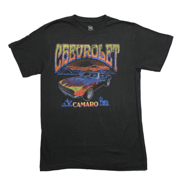 General Motors Mens T-Shirt - Fiery Sunset Camaro Under Cheverolet