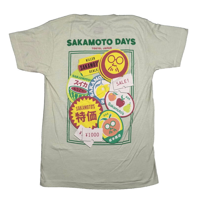 Sakamoto Days Mens T-Shirt - Market Tokyo, Japan Open 7 Days Ads on Back