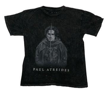 Dune Mens T-shirt -Grayscale Stone Washed Image of Paul Atreides