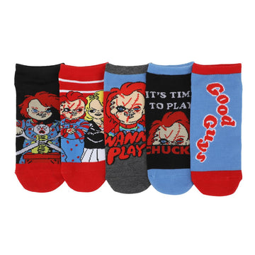 Bioworld Chucky & The Bride Of Chucky Women's 5-Pair Ankle Socks