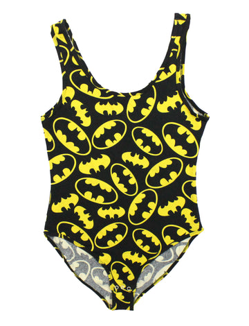 Batman Logo Allover Print Girls Juniors Swimsuit
