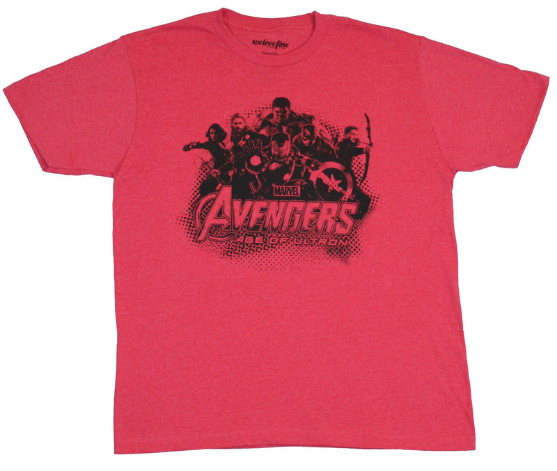 Avengers (Marvel Comics) Mens T-Shirt - Age of Ultron Movie Group Over Logo