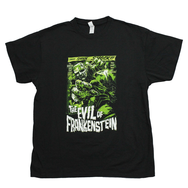 Frankenstein Mens T-Shirt - The Evil of Frankenstein He's Never Been So Shocking!