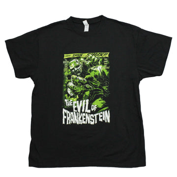 Frankenstein Mens T-Shirt - The Evil of Frankenstein He's Never Been So Shocking!