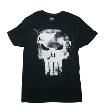 Punisher Mens T-Shirt - Marvel Classic Painted White Logo