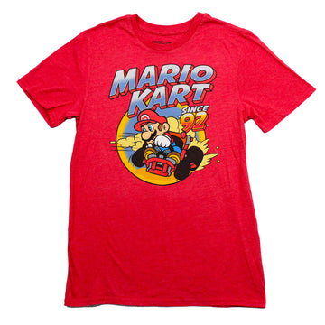 Mario Kart Mens T-Shirt - Since '92 Driving Through Cloudy Dust Under Name