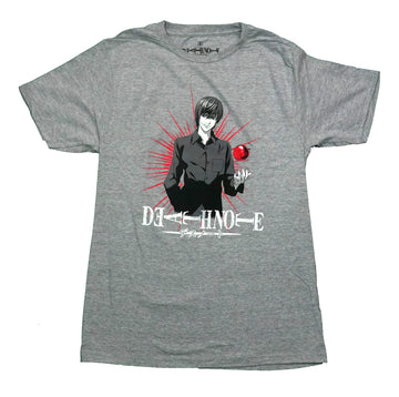 Death Note Mens T-Shirt - L Pictured With Red Sun Rays