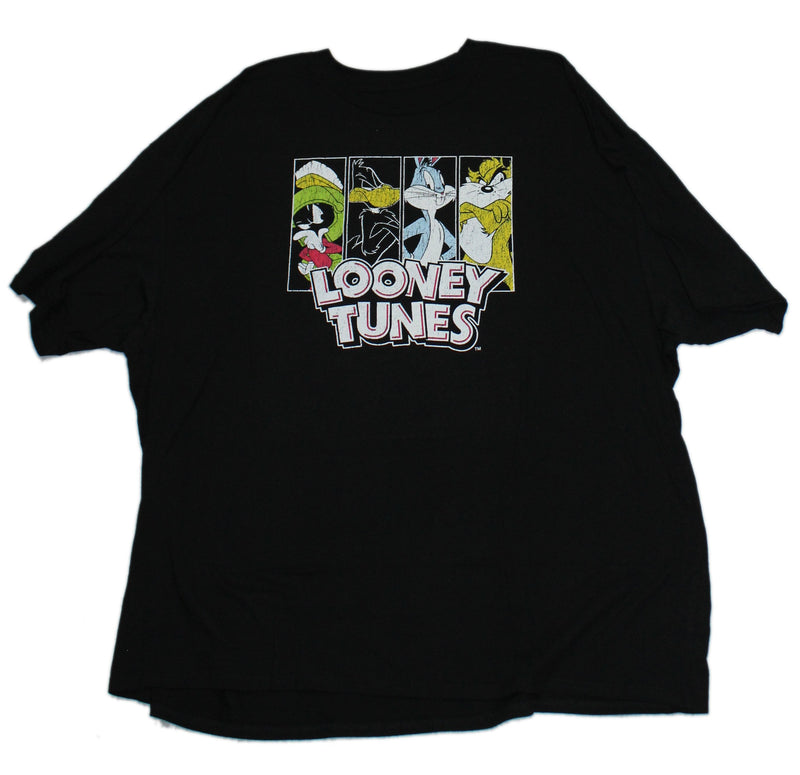 Looney Tunes Mens T-shirt - Distressed Boxed Character OVer Logo