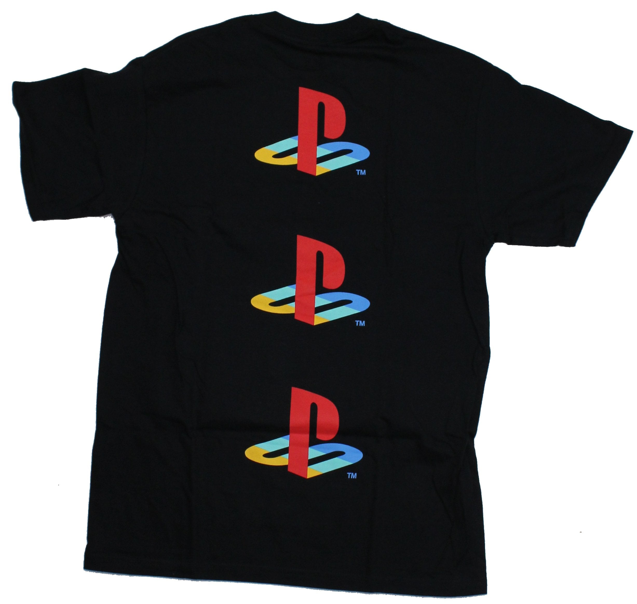 PlayStation Mens T-Shirt - Logo Name Front P Logo Back Image