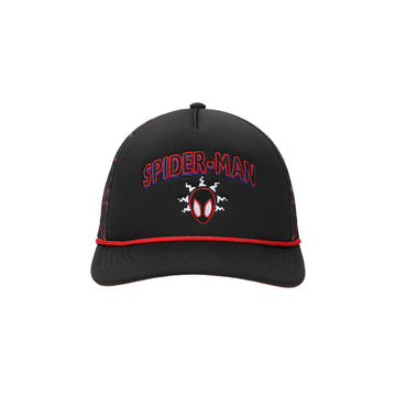 Spider-Man Into The Spider-Verse Miles Morales Spidey Sense Adult Black Trucker Hat