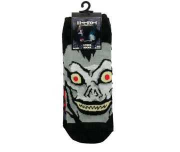 Deathnote Mens 3 Pack Crew Socks -Ryuk Sock Styles