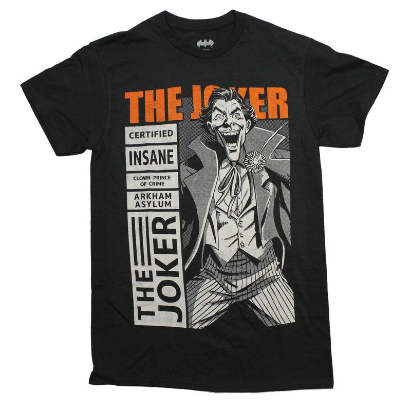 Batman Mens T-Shirt - The Joker Arkham Asylum Clown Prince of Crime