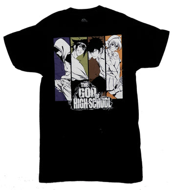 God of High School Mens T-Shirt - Colorful Character Boxes & Logo