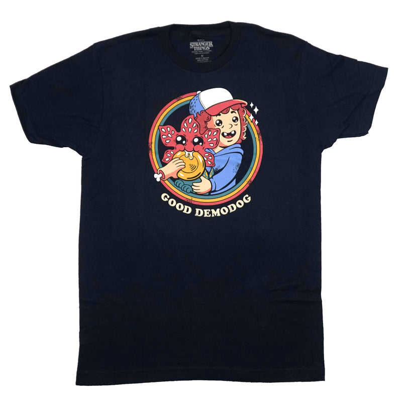 Stranger Things Mens T-Shirt - Dustin Pictured With Good Demodog