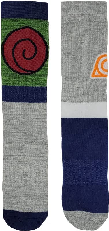 Ripple Junction Naruto Shippuden Adult Crew Sock 2 Pack Cosplay Colorblock Icons Officially Licensed