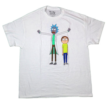 Rick and Morty Mens T-Shirt -  Both Looking Up Rear Image On Back