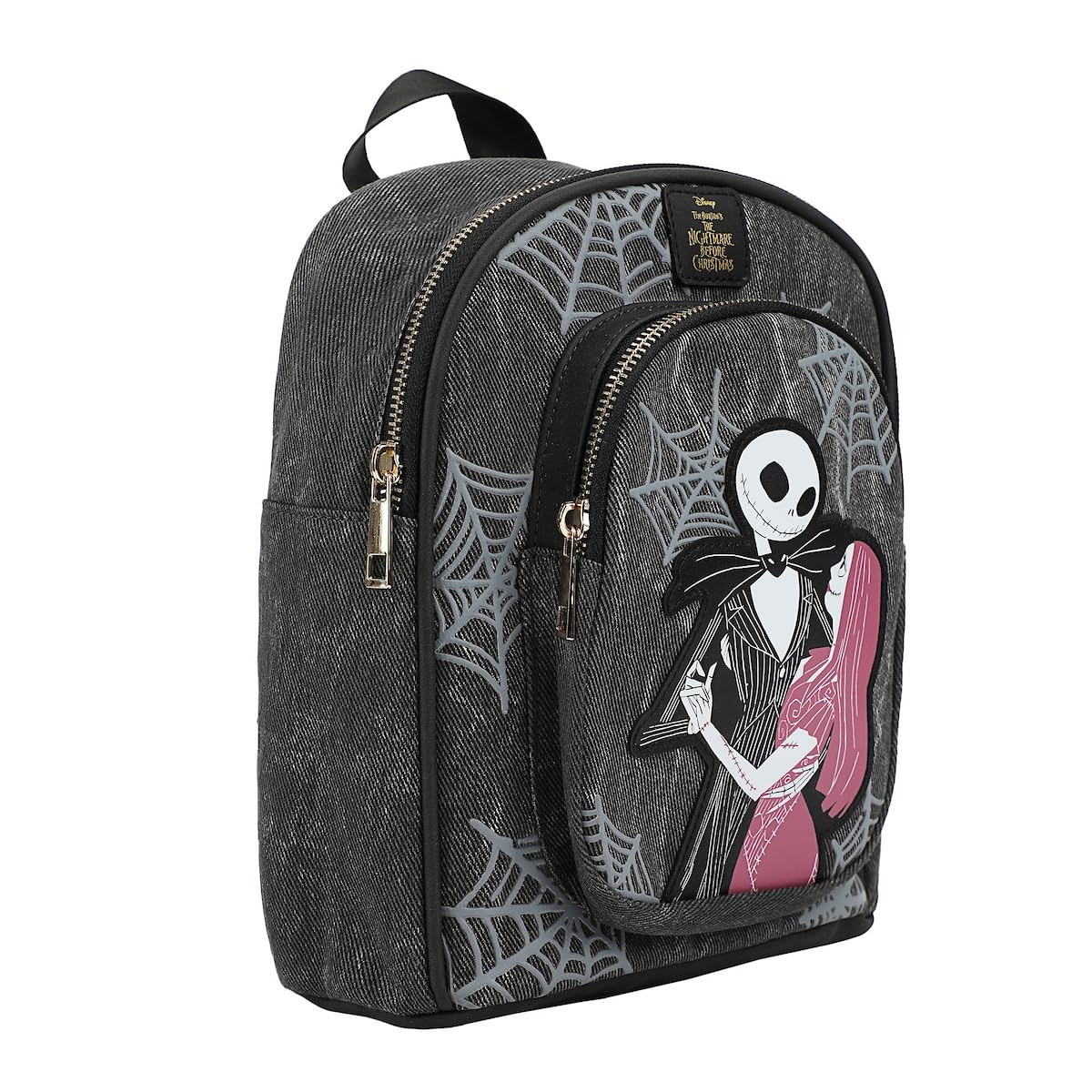 Bioworld Nightmare Before Christmas Jack & Sally 9.6" Gray Mini Backpack