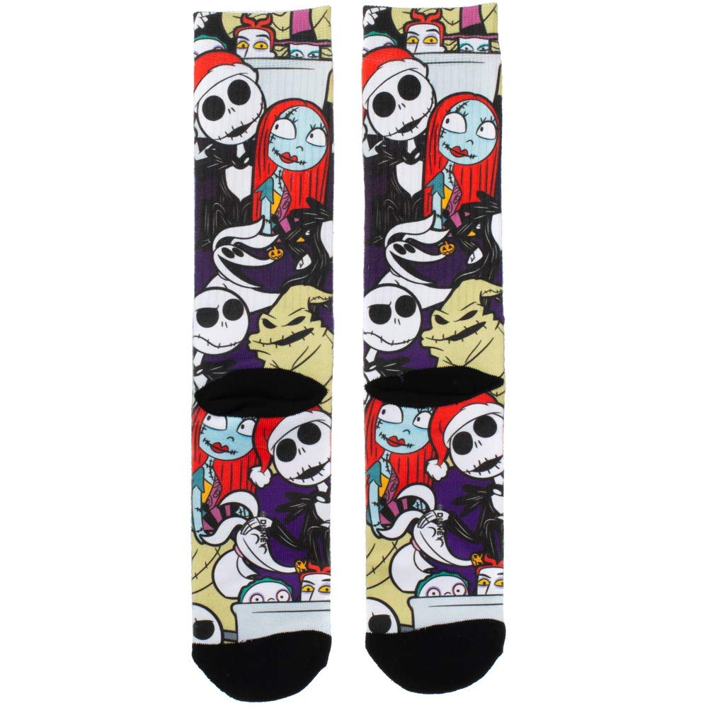 Disney Nightmare Before Christmas Jack Sally Oogie Boogie Character Sublimated Crew Sock