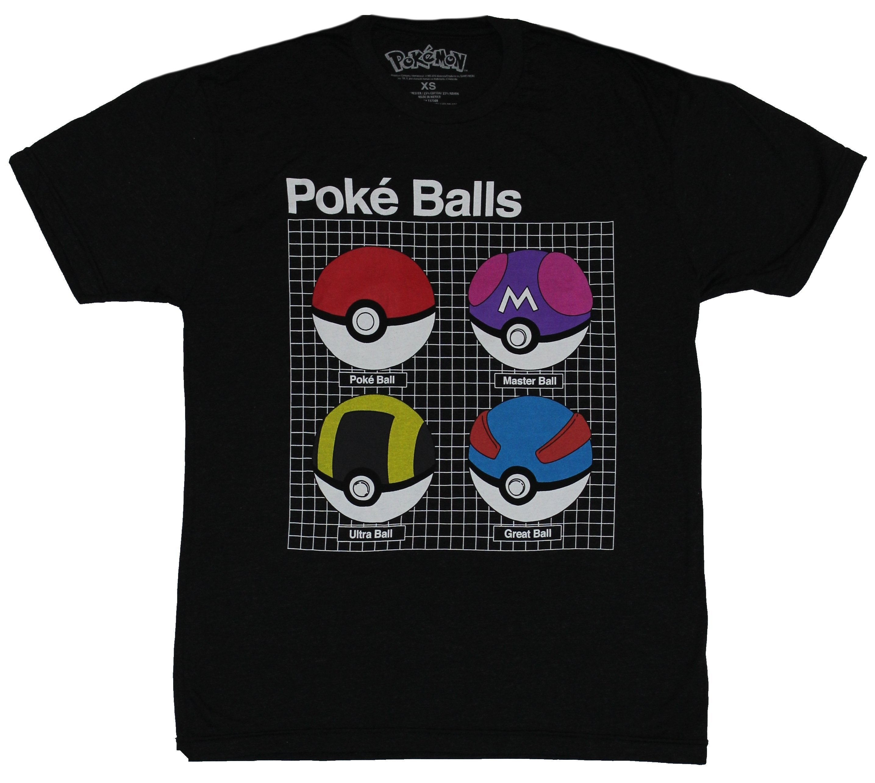 Pokemon Mens T-Shirt -  Four Poke Ball Collection Image