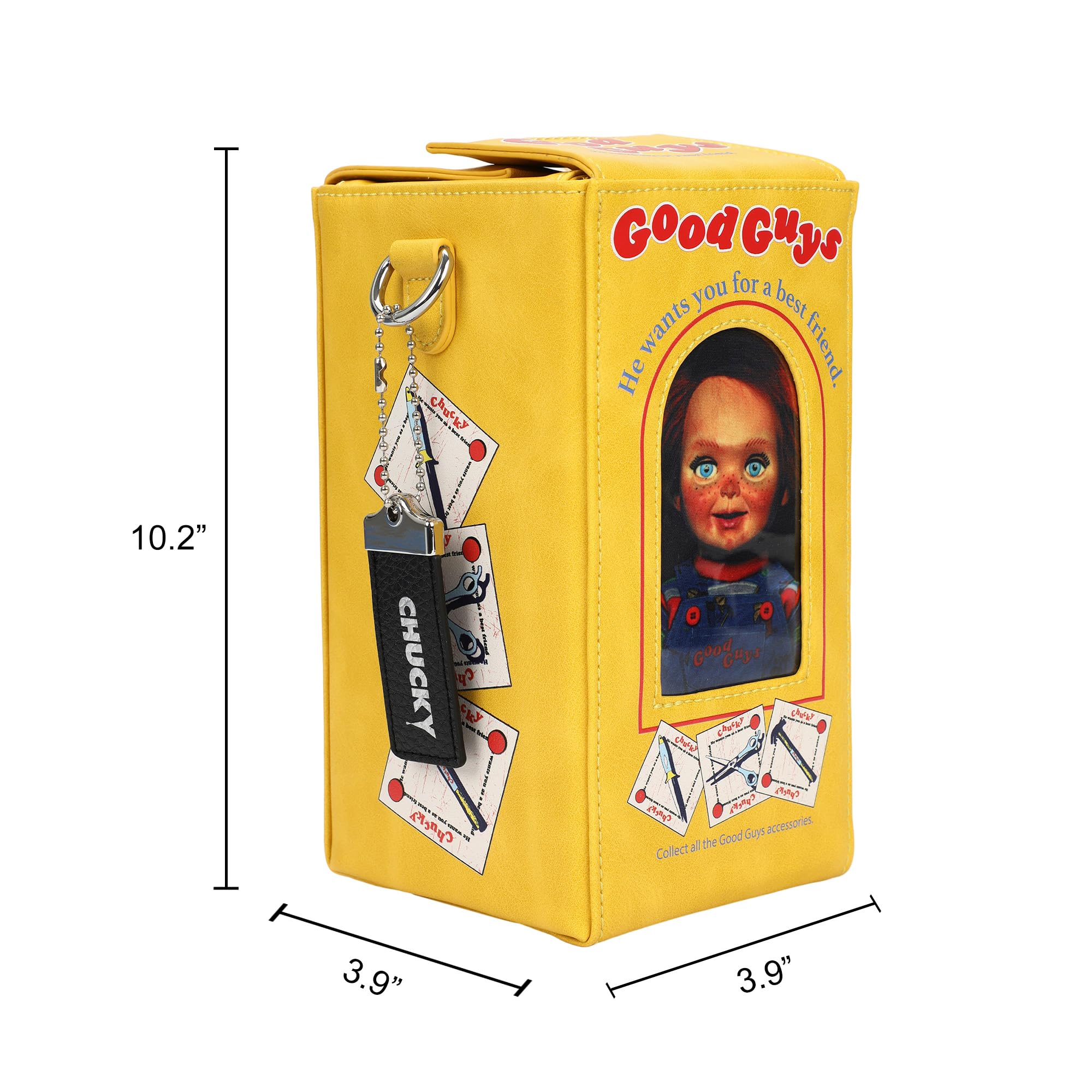 Chucky Doll Box Women's Yellow Novelty Crossbody Handbag