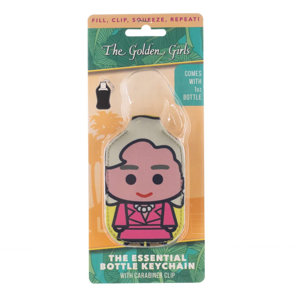 Golden Girls Rose Keychain Bottle Holder with 1 oz. Reusable Bottle
