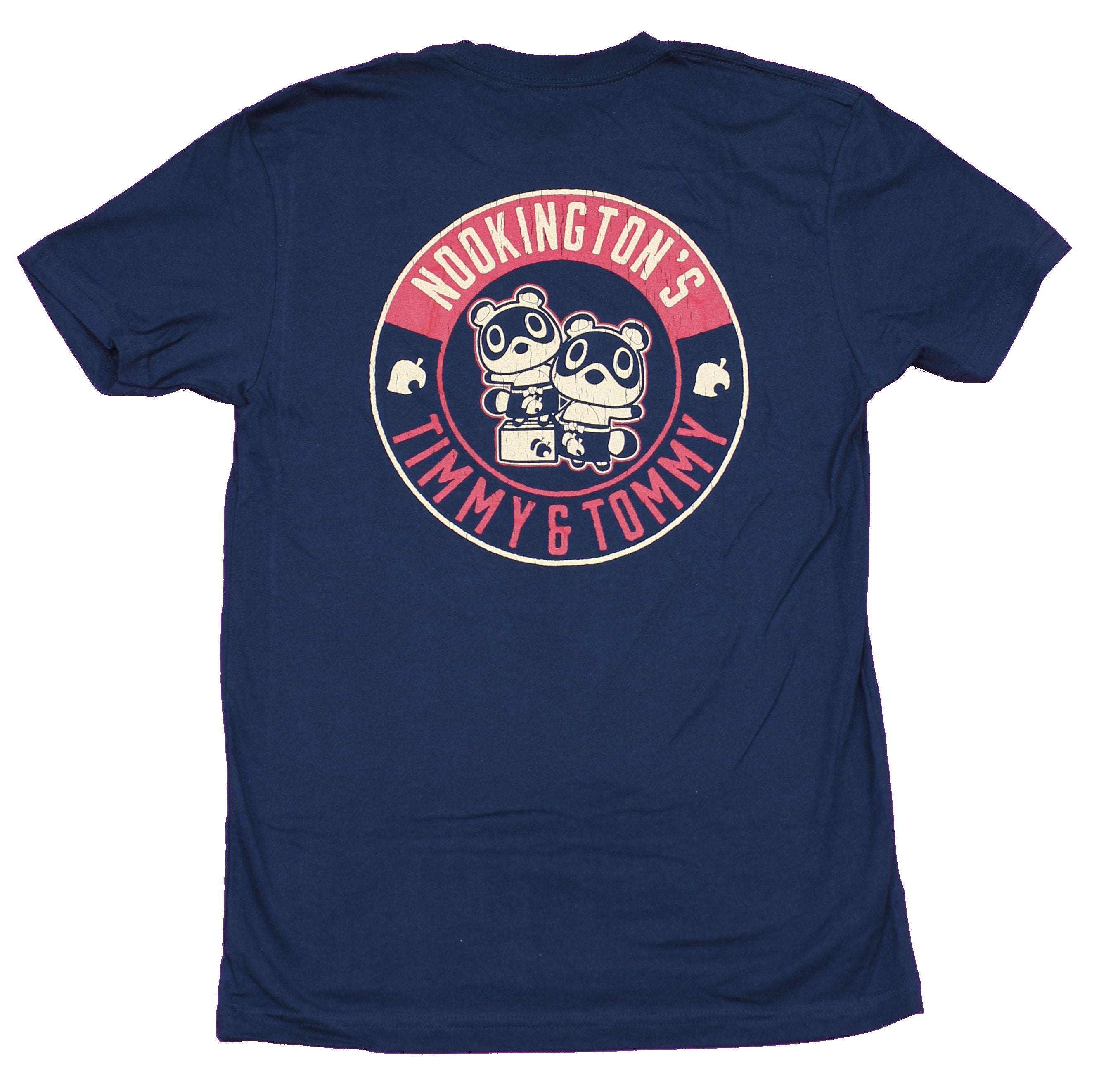 Animal Crossing Mens T-Shirt -  Nookington's Timmy & Tommy Circle Lapel Back
