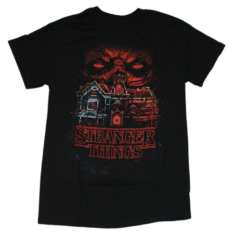 Stanger Things Mens T-Shirt - Vecna Looming Over House - Inmyparentsbasement.com
