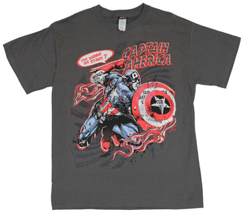 Captain America (Marvel Comics) Mens T-Shirt - "You Wanna See Stars" Image