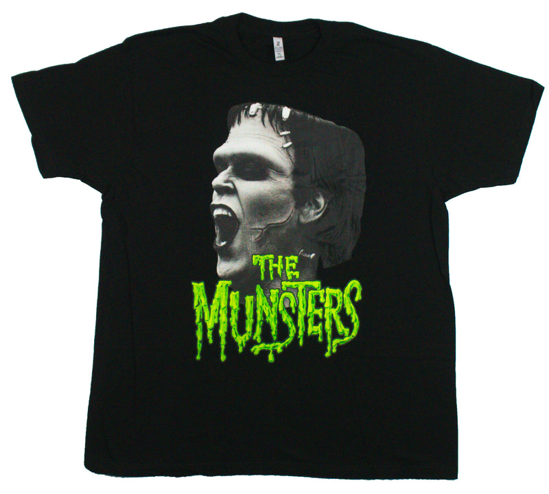 The Munsters Mens T-Shirt - Screaming Herman Above Slimy Name