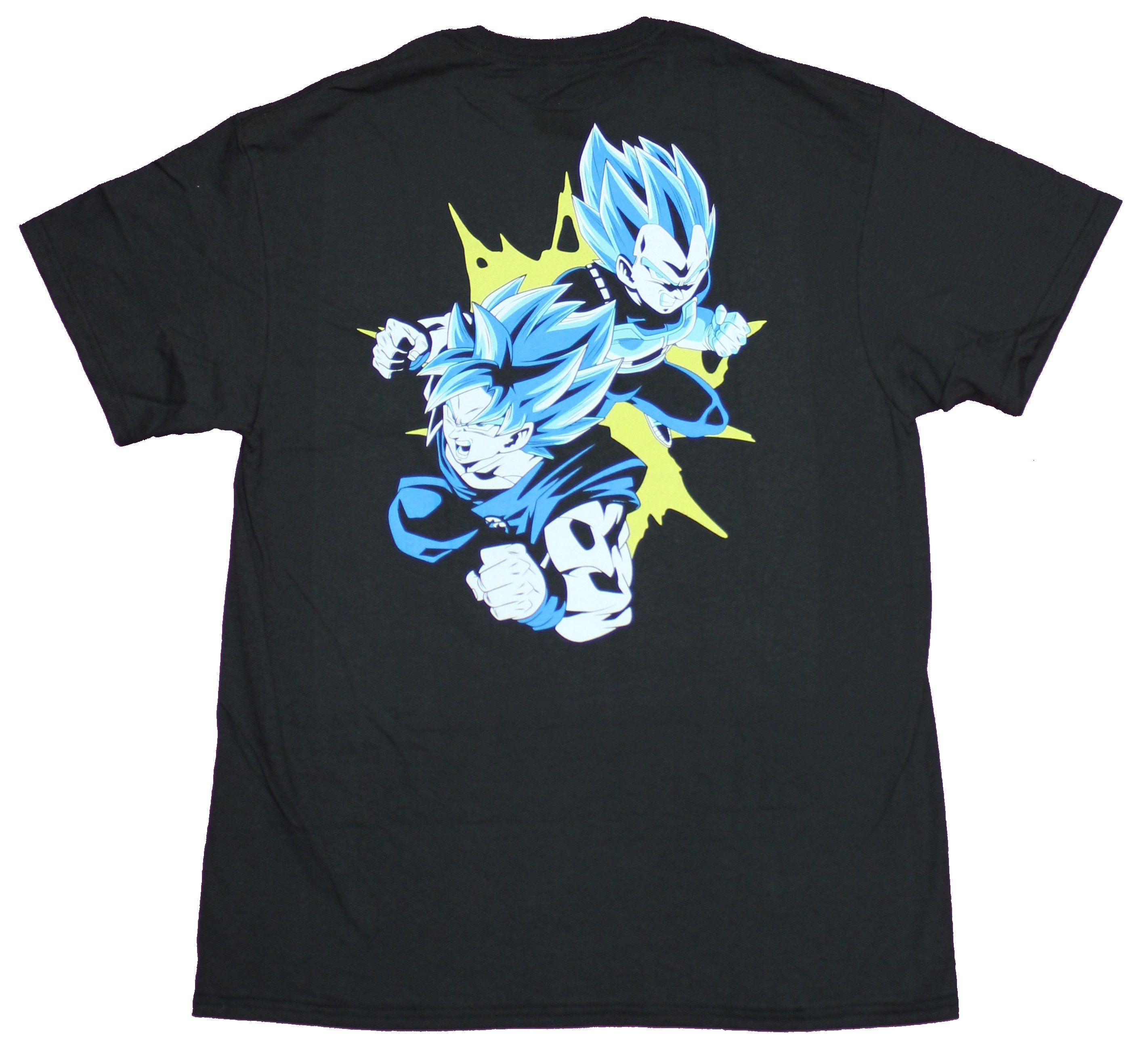 Dragon Ball Z Mens T-Shirt - Vegeta Power Charge Front Vegeta Goku Back Attack